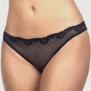 TIMPA Women's Duet Lace Low-Cut Thong BLACK - 615700